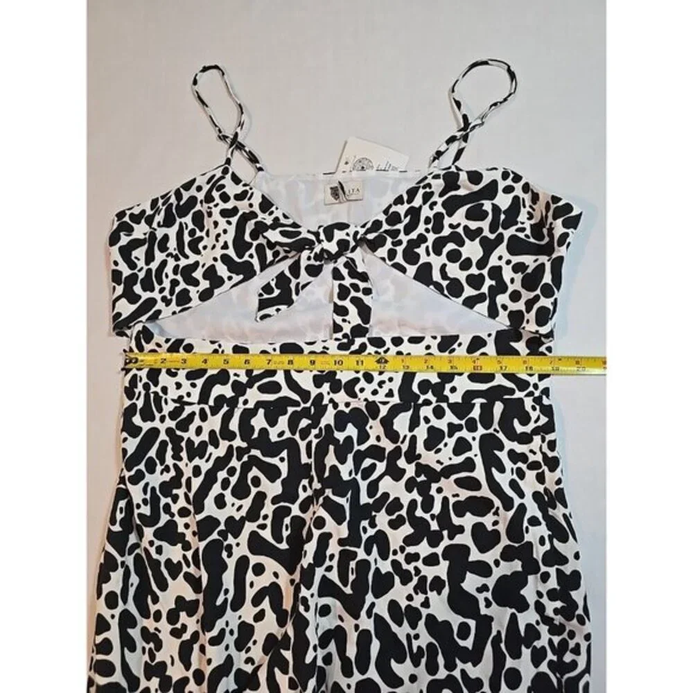 Lita by Ciara Revolve Tie Front Jumpsuit In King Cheetah‎ Print Size XXL New